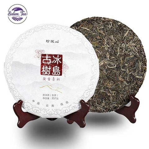 “Trà phổ nhĩ sống Băng Đảo cổ thụ năm 2018 với bánh trà tròn, thiết kế tinh tế”