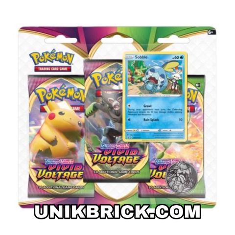  [HÀNG ĐẶT/ ORDER] Pokemon Pokémon TCG Sword & Shield Vivid Voltage 3 Pack Blister with Sobble Promo 