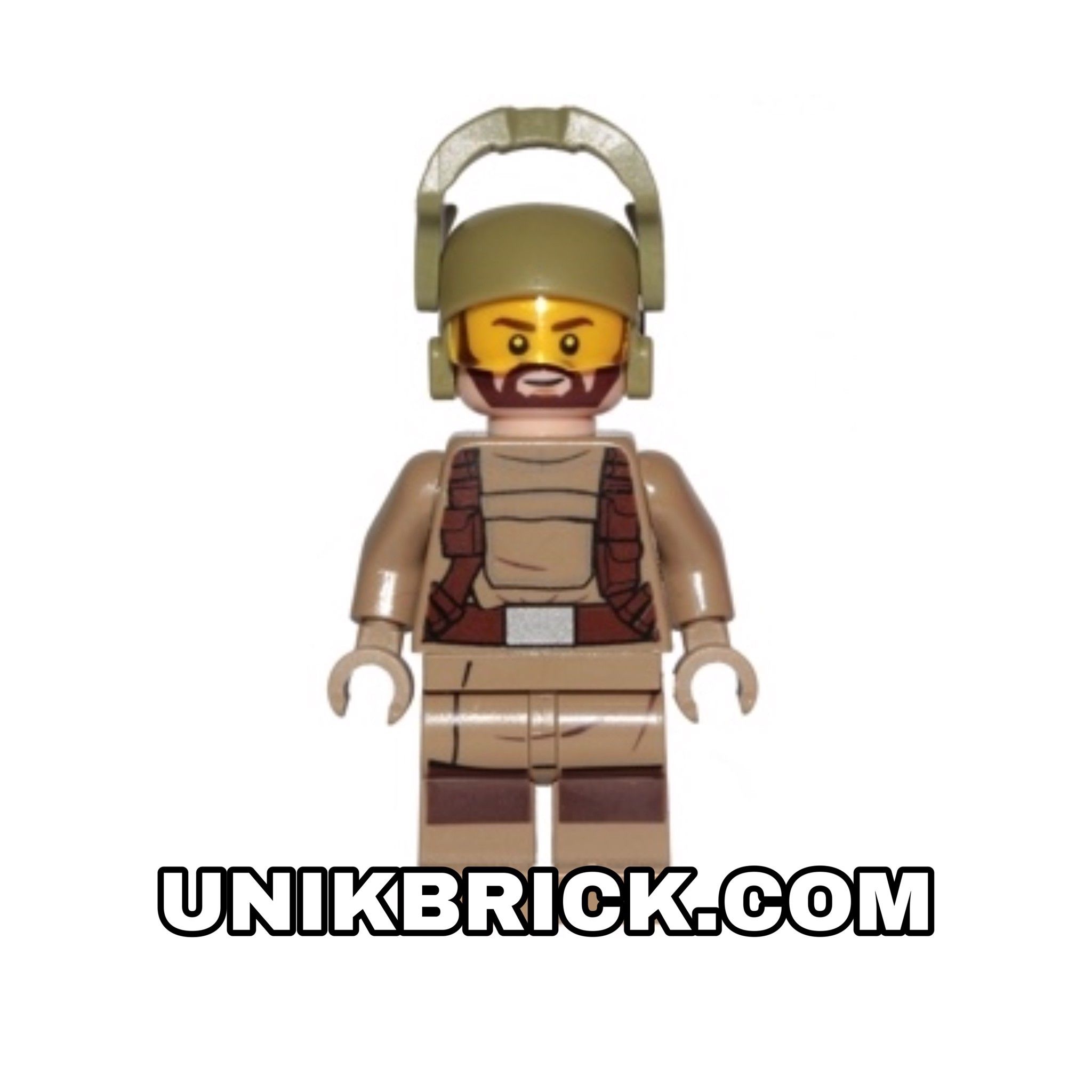 [ORDER ITEMS] LEGO Resistance Trooper Dark Tan Hoodie Jacket Harness Beard Helmet with Chin Guard