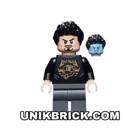  LEGO Marvel Tony Stark Black Top with Gold Pattern 