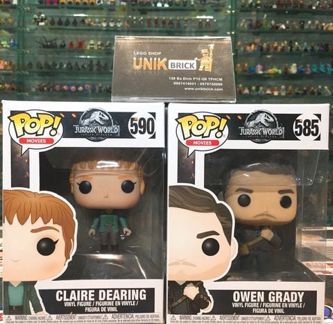  FUNKO POP Jurassic World COMBO 590 Claire Dearing and 585 Owen Grady 