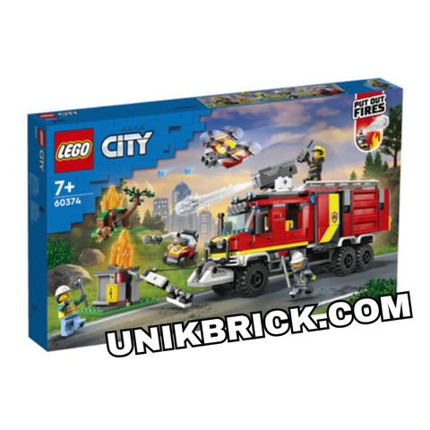  [CÓ HÀNG] LEGO 60374 City Fire Command Truck Đồ Chơi Lắp Ráp Xe Cứu Hỏa Chuyên Dụng 