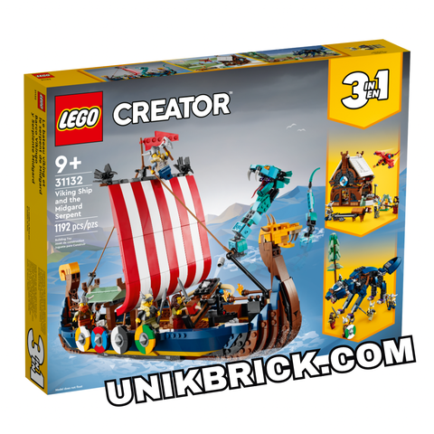  [CÓ HÀNG] LEGO Creator 31132 Viking Ship and the Midgard Serpent 3 IN 1 
