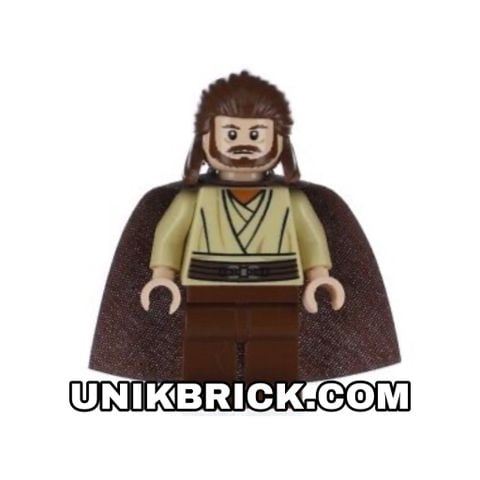  [ORDER ITEMS] LEGO Qui-Gon Jinn Light Nougat Head Reddish Brown Legs and Cape 