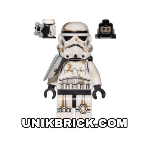  [ORDER ITEMS] LEGO Sandtrooper White Pauldron Survival Backpack Dirt Stains Balaclava Head Print and Helmet with Dotted Mouth Pattern 