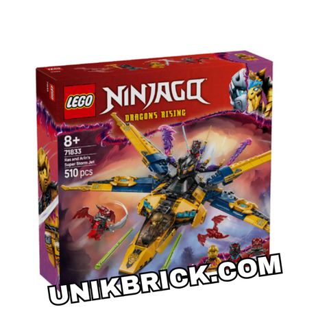  [CÓ HÀNG] LEGO 71833 NINJAGO Ras and Arin's Super Storm Jet Chiến Giáp Và Máy Bay Chiến Đấu Của Arin 