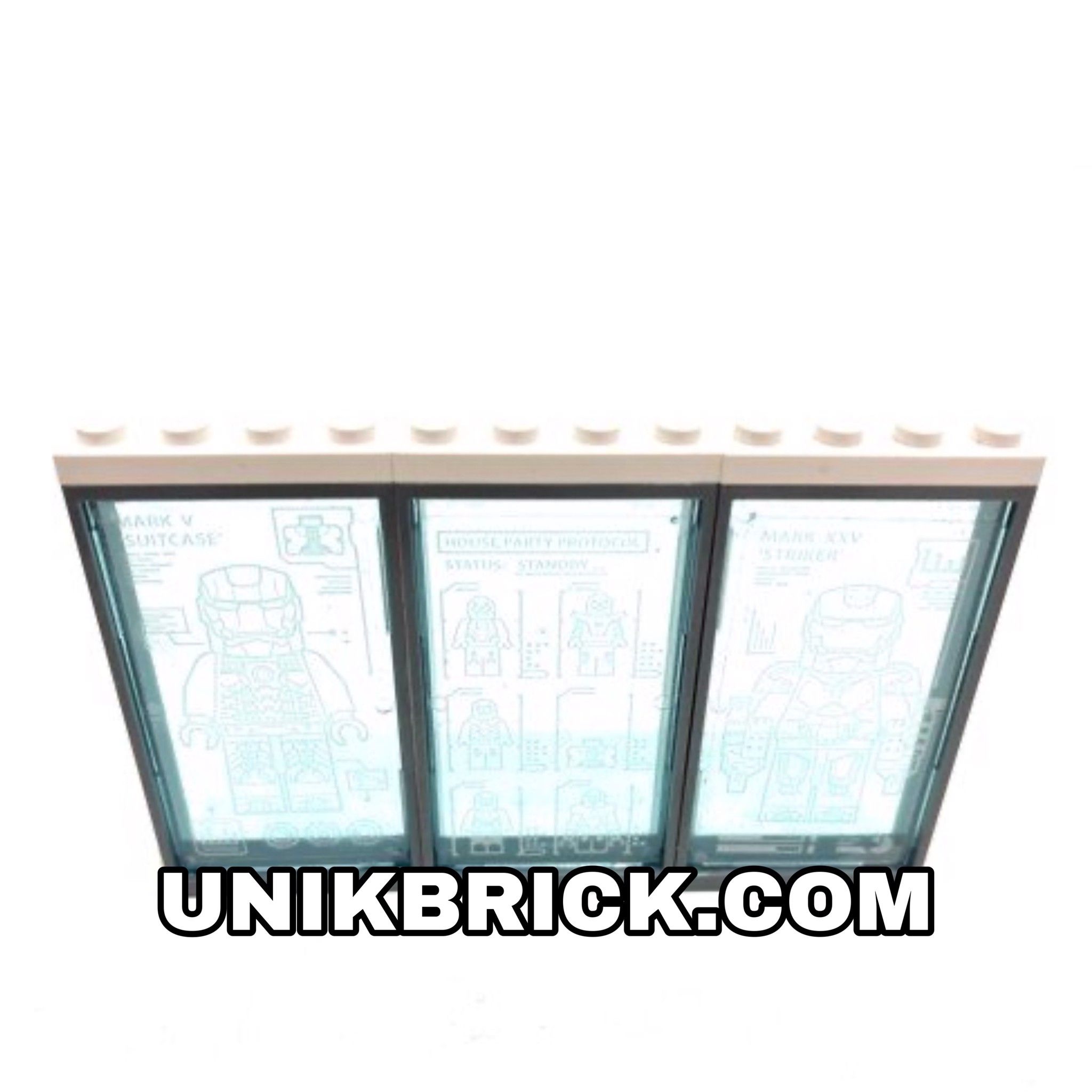 LEGO Marvel Glass Window Iron Man Armor Pattern