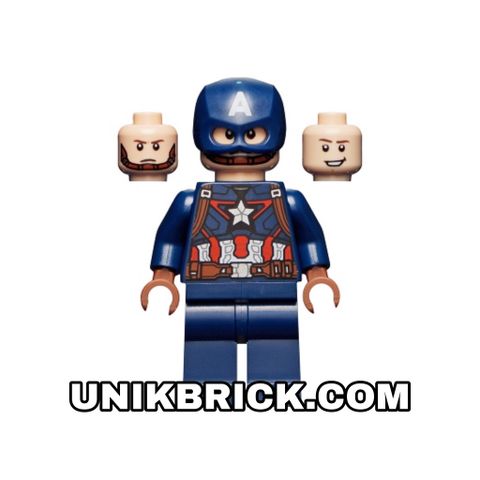  [ORDER ITEMS] LEGO Captain America Dark Blue Suit Reddish Brown Hands Helmet 