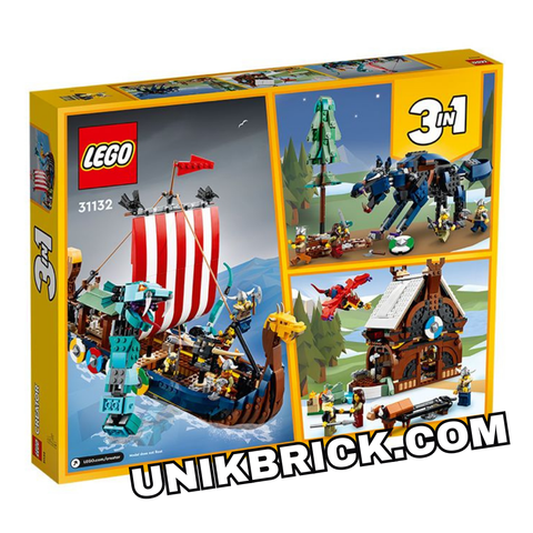  [CÓ HÀNG] LEGO Creator 31132 Viking Ship and the Midgard Serpent 3 IN 1 