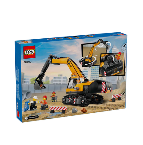  [CÓ HÀNG] LEGO City 60420 Yellow Construction Excavator Đồ Chơi Lắp Ráp Máy Đào Bánh Xích 