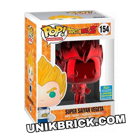  FUNKO POP 154 ANIMATION Dragon Ball Z Super Saiyan Vegeta Red Chrome 2019 SDCC Exclusive 