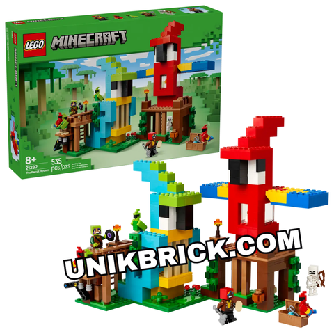 [CÓ HÀNG] LEGO 21282 Minecraft The Parrot Houses Ngôi nhà của vẹt 