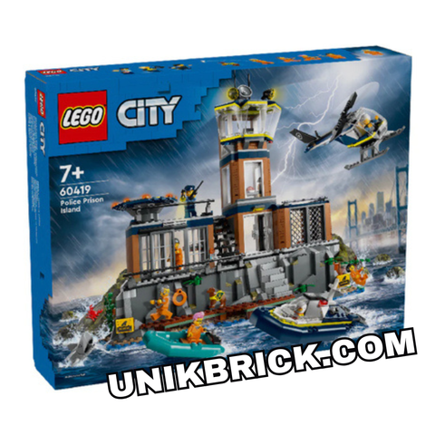  [CÓ HÀNG] LEGO 60419 City Police Prison Island Đồ Chơi Lắp Ráp Nhà Tù Cảnh Sát Trên Đảo 