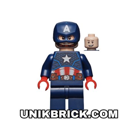  [ORDER ITEMS] LEGO Captain America Dark Blue Suit Red Hands Helmet 