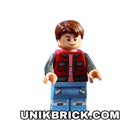  [ORDER ITEMS] LEGO Marty McFly Red Vest with Pockets Dark Bluish Gray Arms 