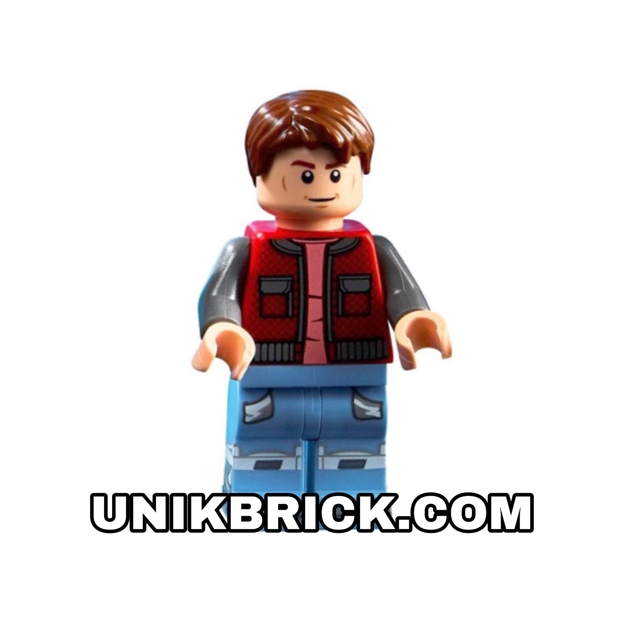 [ORDER ITEMS] LEGO Marty McFly Red Vest with Pockets Dark Bluish Gray Arms