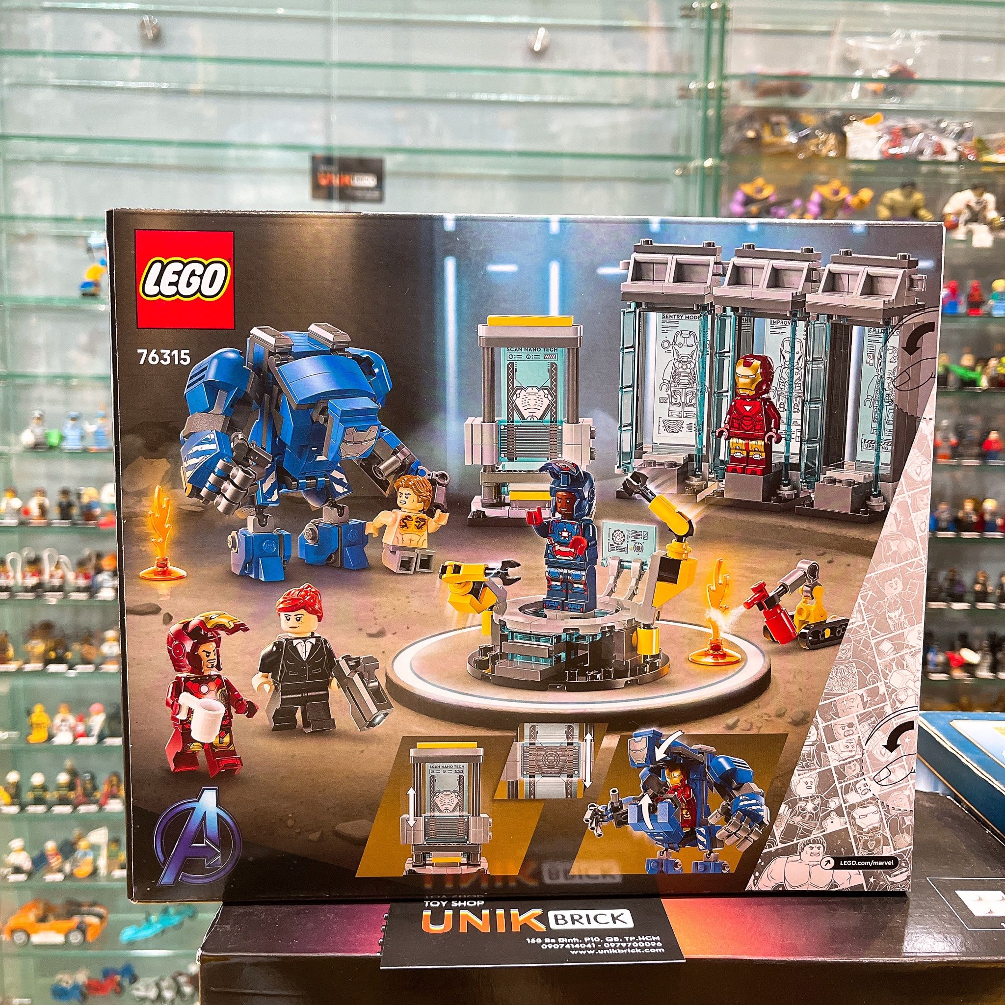 LEGO 76315 Marvel Iron Man's Laboratory: Hall of Armor Phòng Chứa Giáp ...
