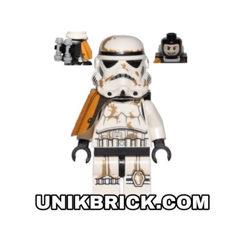  [ORDER ITEMS] LEGO Sandtrooper Orange Pauldron Survival Backpack Dirt Stains Balaclava Head Print and Helmet with Dotted Mouth Pattern 