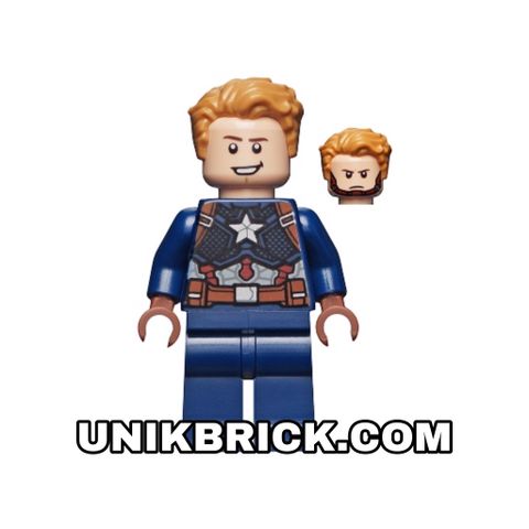  [ORDER ITEMS] LEGO Captain America Detailed Suit Open Mouth Reddish Brown Hands 
