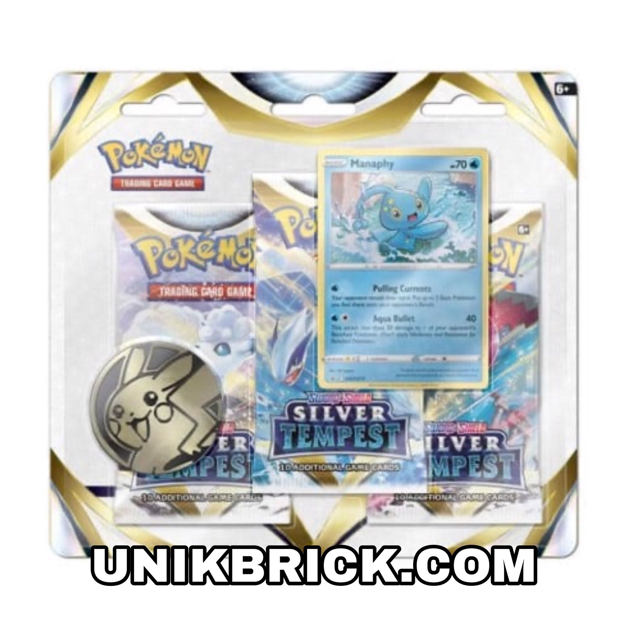 [HÀNG ĐẶT/ ORDER] Pokemon Pokémon TCG Sword & Shield Silver Tempest 3 Pack Blister with Manaphy