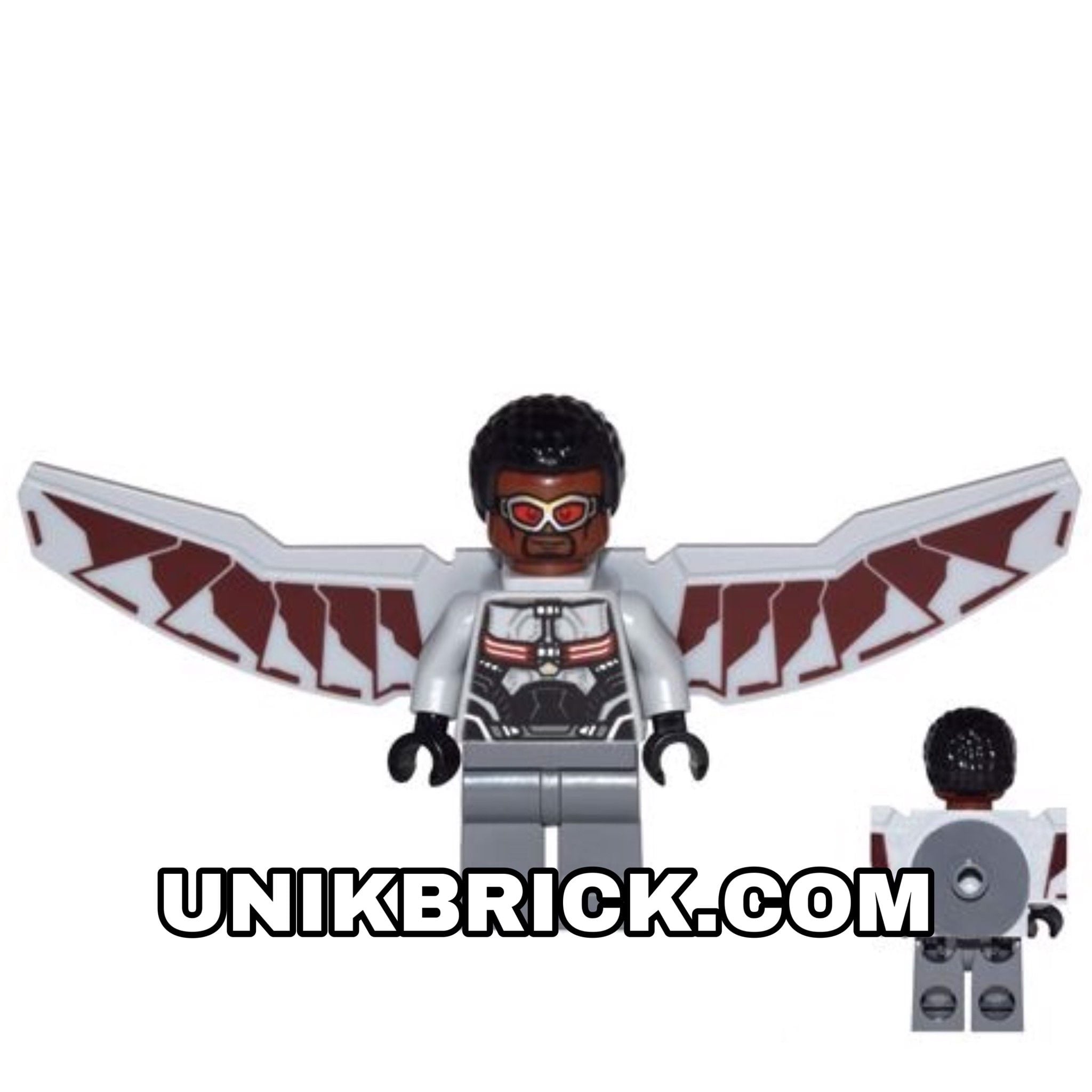 LEGO Marvel Falcon Light Bluish Gray and Dark Red Wings