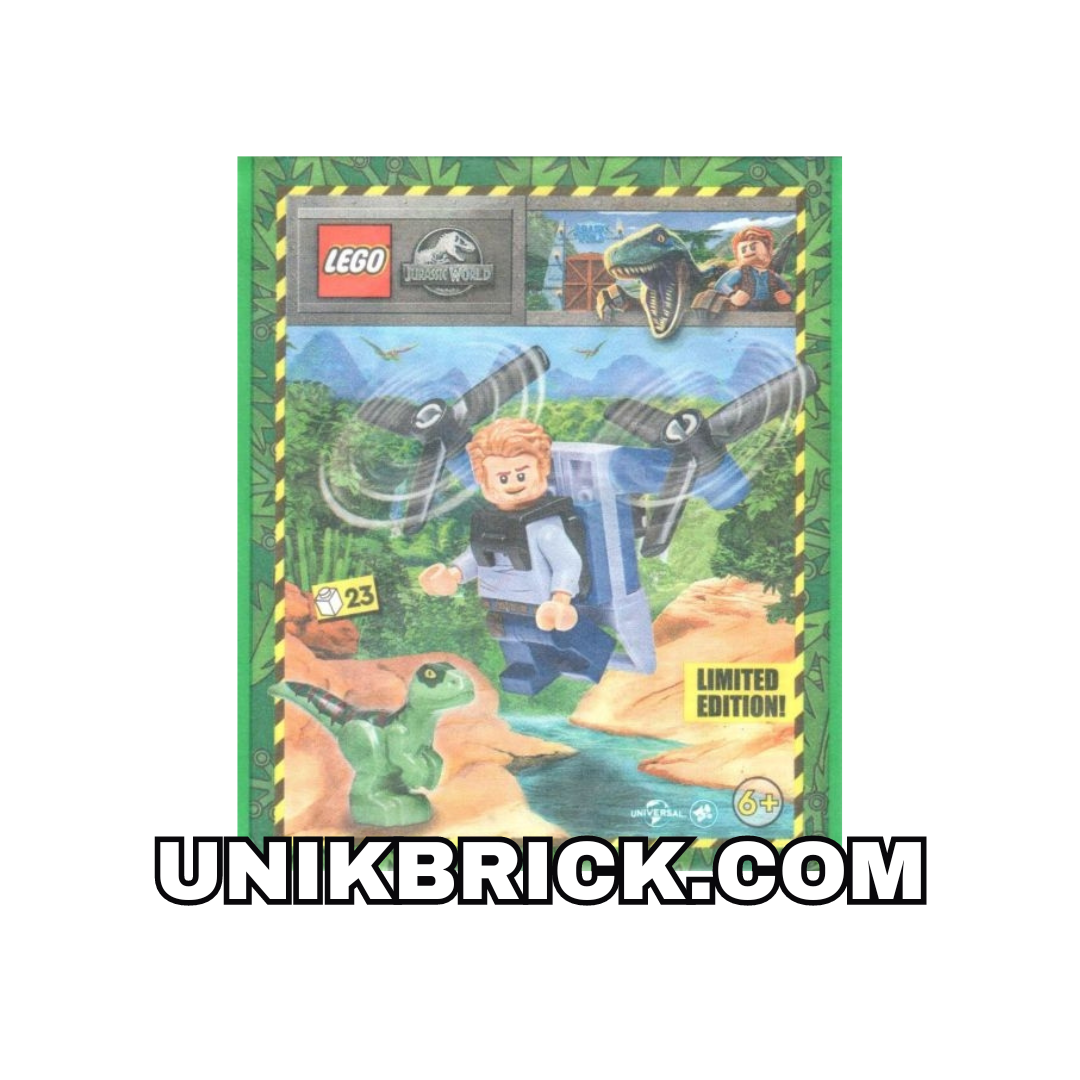 LEGO Jurassic World 122328 Owen with Jet Pack and Raptor Paper Bag