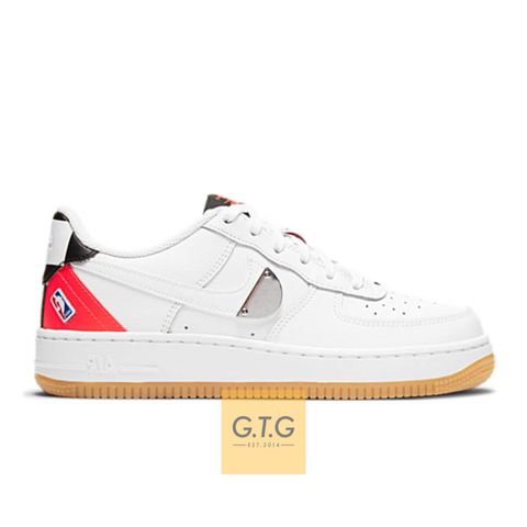 Giày NBA x Nike Air Force 1 LV8 – White Bright Crimson (GS) – CT3842-101