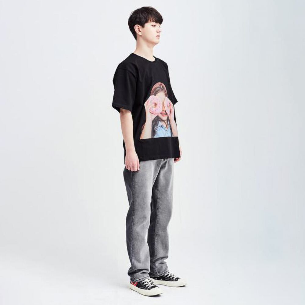 Tシャツ・カットソー ACME DE LA VIE ADLV BABY FACE SHORT SLEEVE DONUTS 1 4BUK093 acmé de la vie ADLV BABY FACE SHORT SLEEVE T-SHIRT BLACK