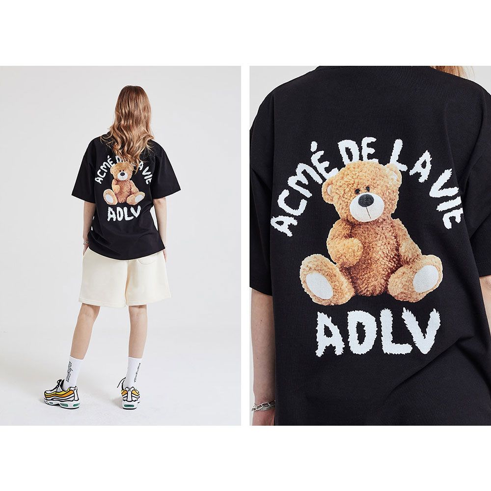  Áo thun - ADLV - Acmé de la vie - TEDDY BEAR (BEAR DOLL) SHORT SLEEVE T-SHIRT BLACK 