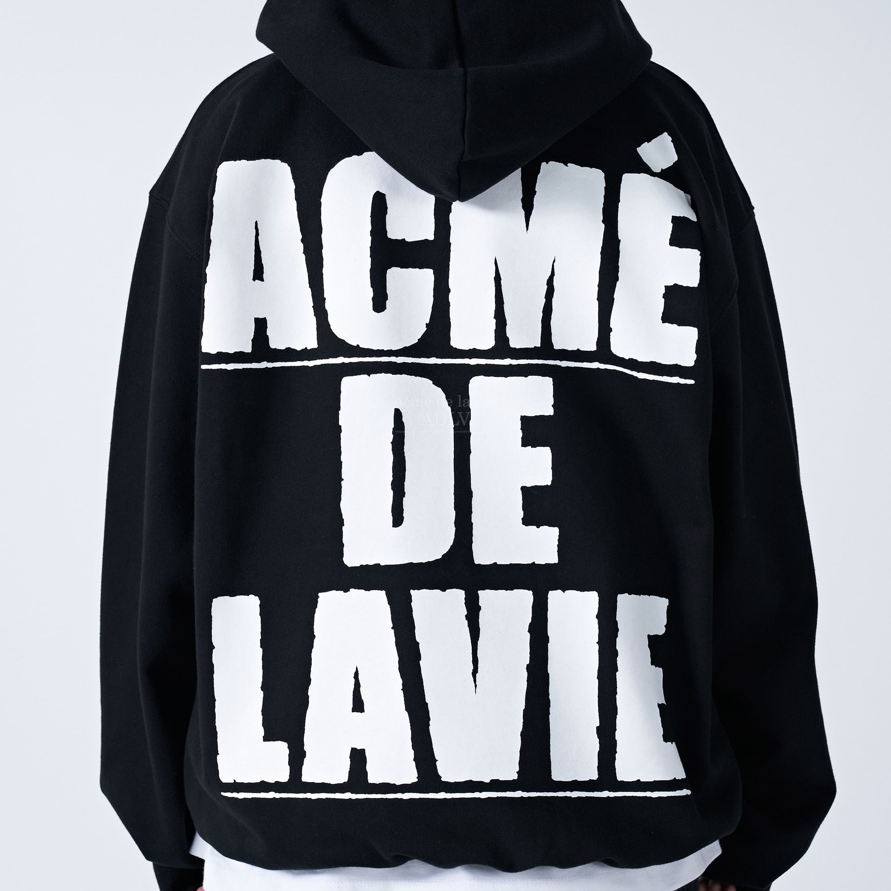  Hoodie Acmé de la vie - ADLV WHITE FULL LOGO HOODIE BLACK 