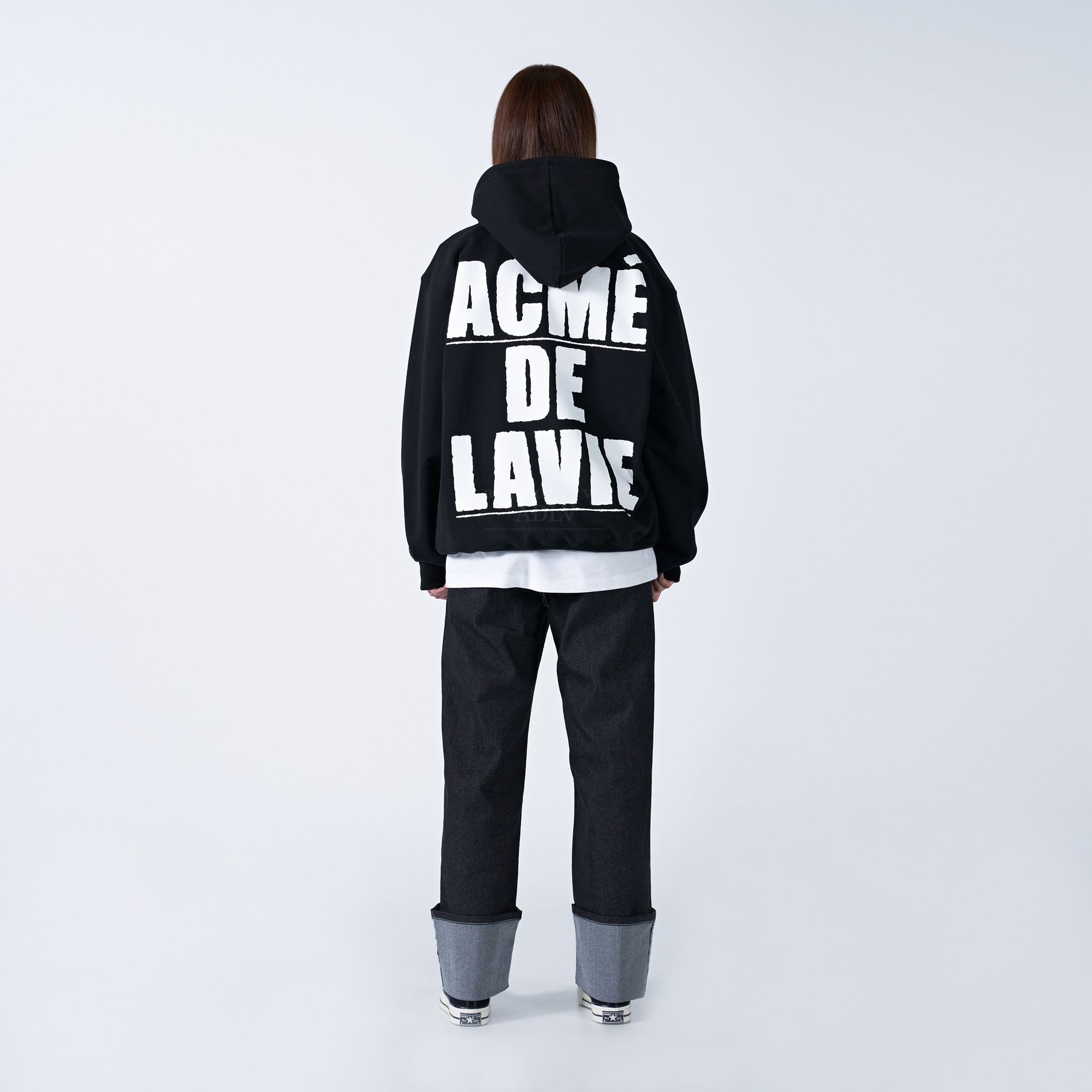  Hoodie Acmé de la vie - ADLV WHITE FULL LOGO HOODIE BLACK 