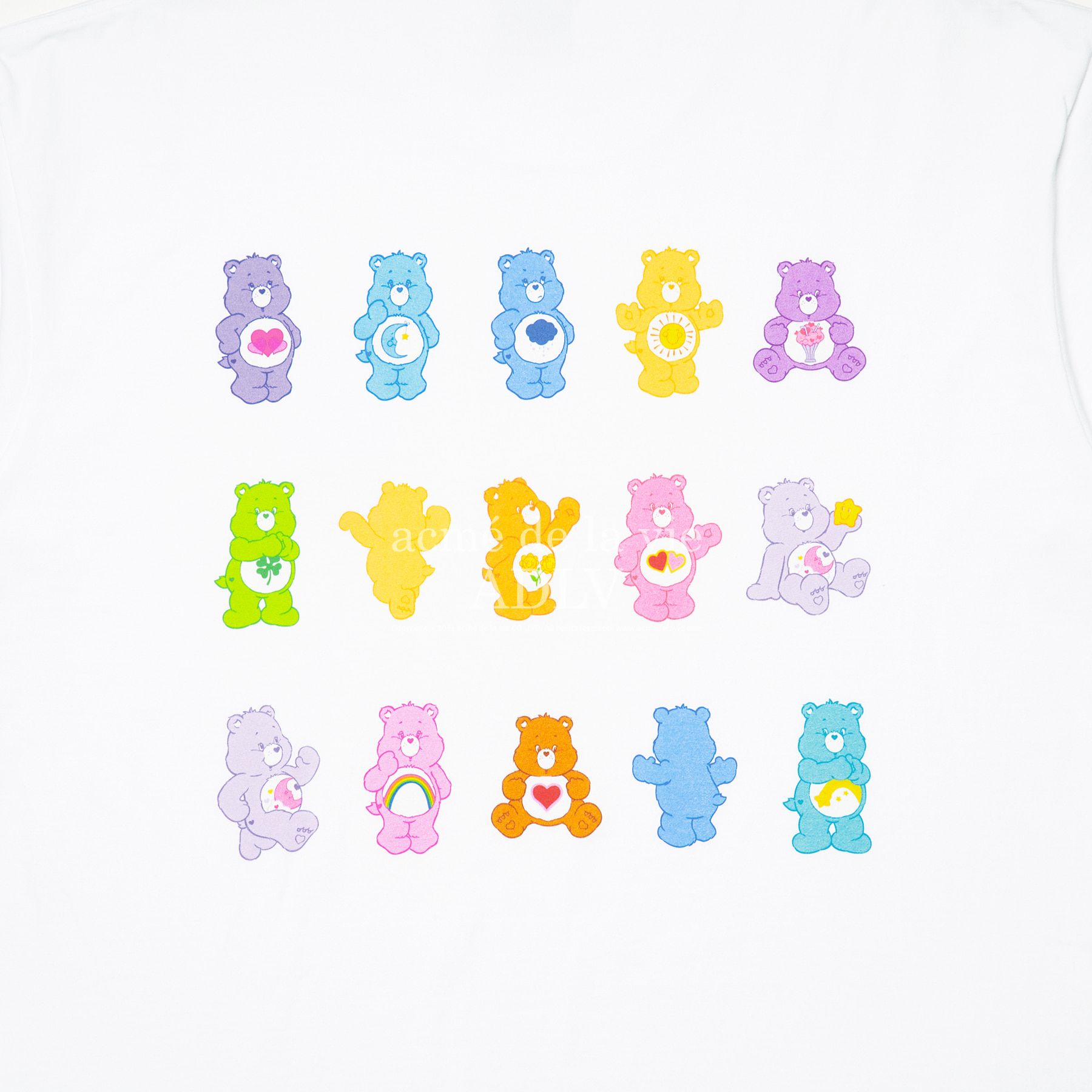  Áo Thun ADLV [Acmé de la vie x Care Bear] -  COLORFUL CARE BEARS SHORT SLEEVE WHITE T-SHIRTS 