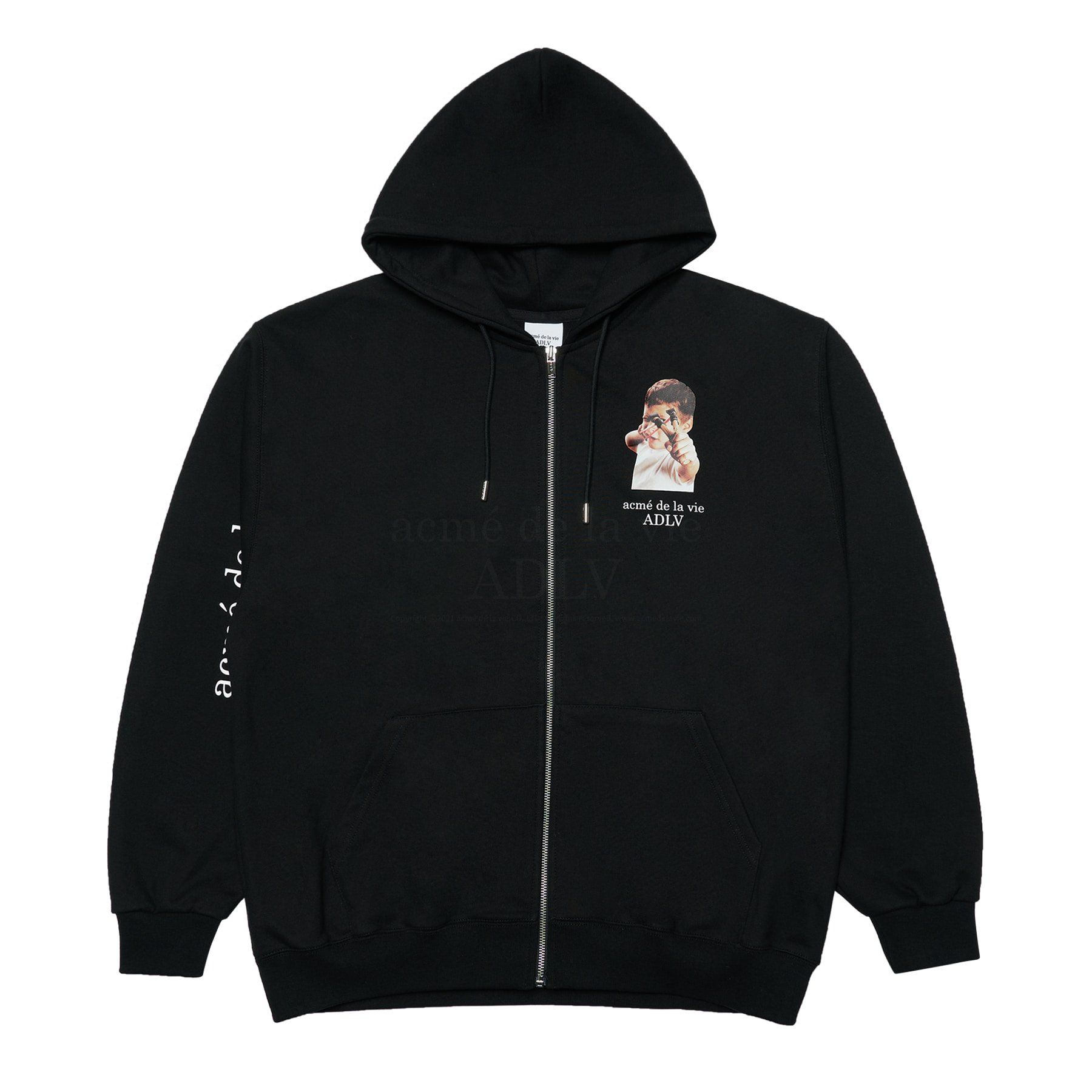 ★acme de la vie★ ADLV BABY FACE HOODIE BLACK ASTRONAUT ADL Áo Hoodie ADLV Acmé de la vie - ADLV BABY FACE ZIPUP