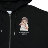  Hoodie Acmé de la vie - ADLV BABY FACE ZIPUP SLINGSHOT BLACK 