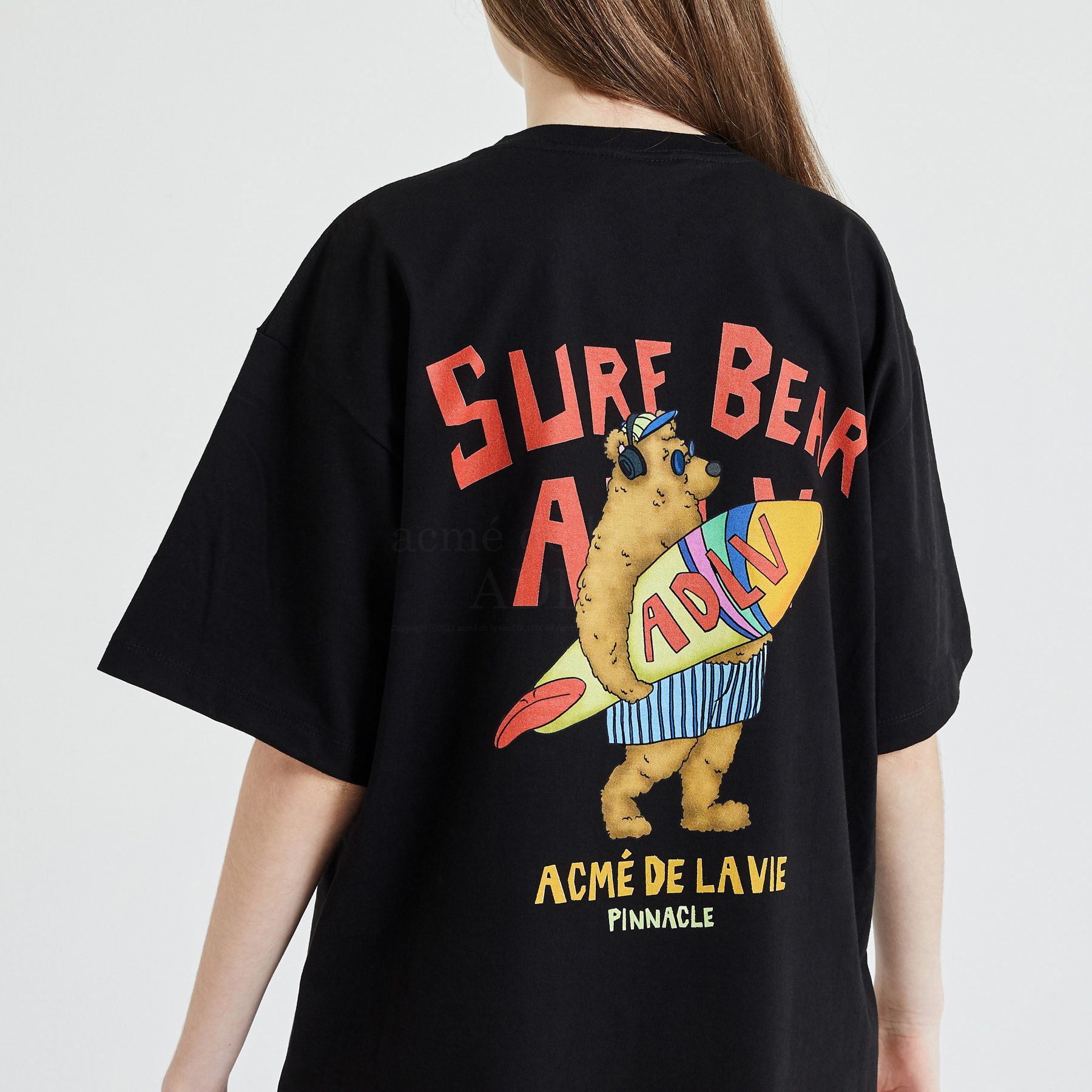  Áo thun ADLV - Acmé de la vie - SURFING BEAR SHORT SLEEVE T-SHIRT BLACK 