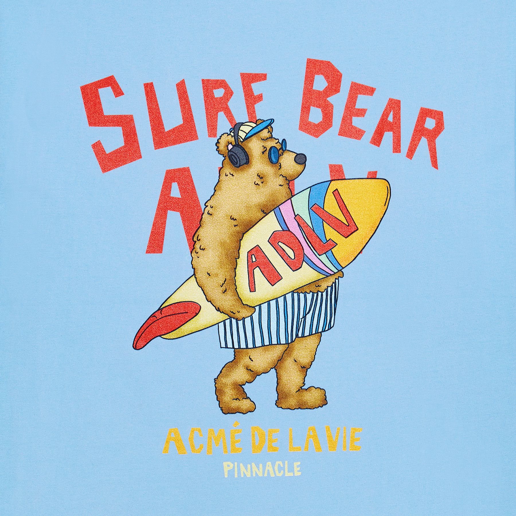  Áo thun ADLV - Acmé de la vie - SURFING BEAR SHORT SLEEVE T-SHIRT SKYBLUE 