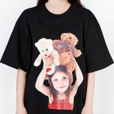  Áo thun ADLV BABY FACE SHORT SLEEVE T-SHIRT BLACK RED DRESS 