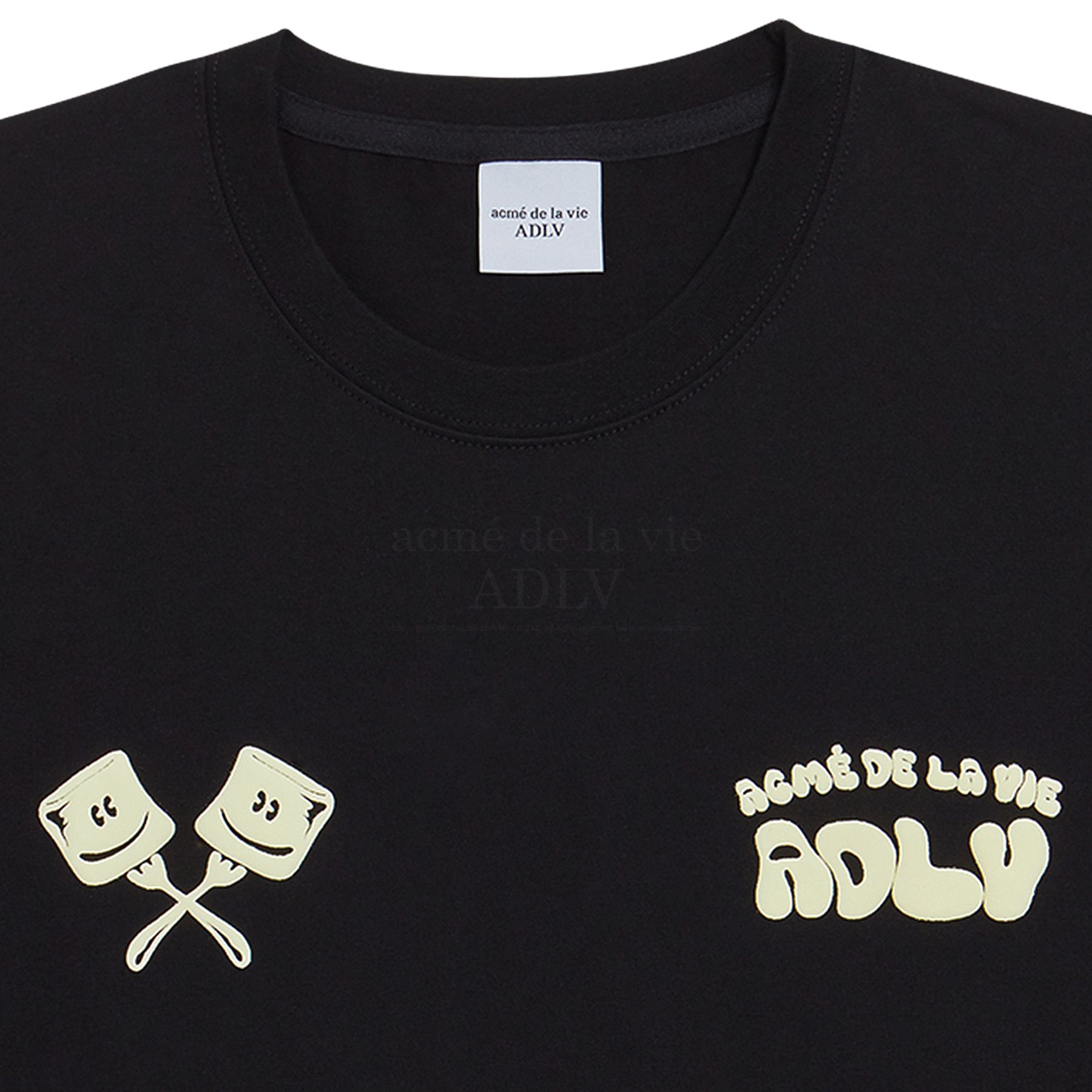  Áo thun - ADLV - Acmé de la vie - ADLV MARSHMALLOW SHORT SLEEVE T-SHIRT BLACK 