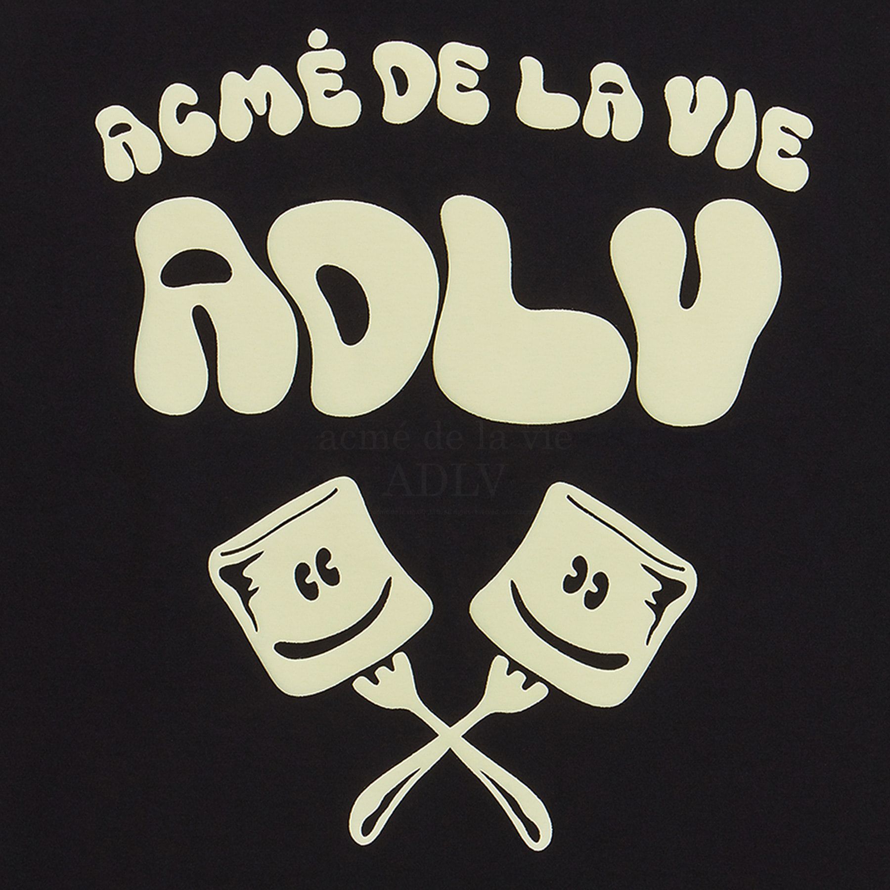  Áo thun - ADLV - Acmé de la vie - ADLV MARSHMALLOW SHORT SLEEVE T-SHIRT BLACK 