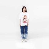  Áo thun ADLV BABY FACE SHORT SLEEVE T-SHIRT WHITE RED DRESS 