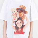  Áo thun ADLV BABY FACE SHORT SLEEVE T-SHIRT WHITE RED DRESS 