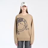  Áo Sweater Acmé de la vie - ACME DE LA VIE X Smiley® BIKER SMILEY FRONT ARTWORK KNIT BEIGE 