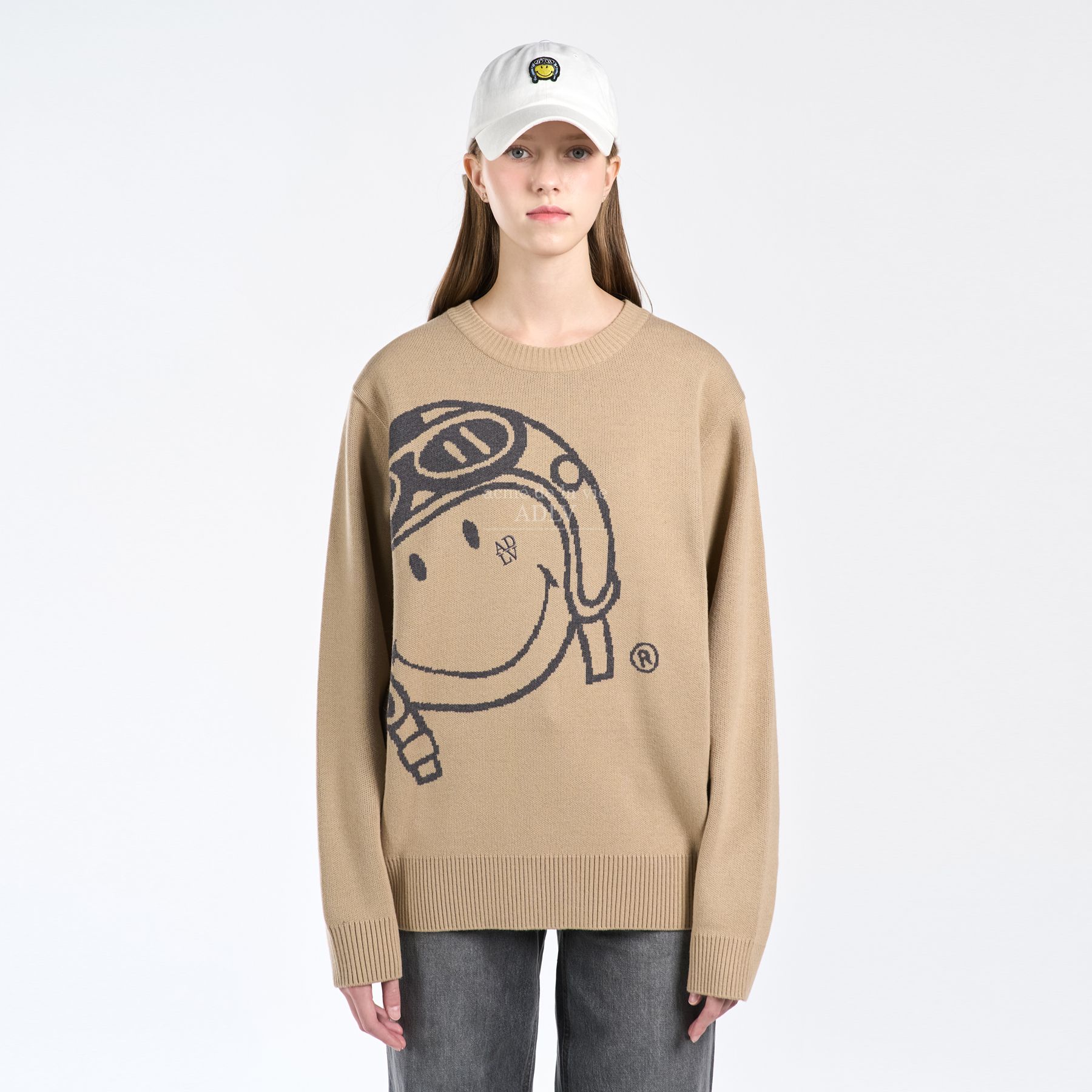 ★関税込★ACME DE LA VIE X Smiley★BIKER PULLOVER SWEATSHIRT Áo Sweater - ADLV X Smiley® BIKER SMILEY FRONT ARTWORK KNIT