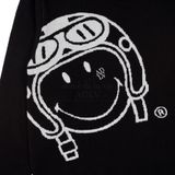  Áo Sweater Acmé de la vie - ACME DE LA VIE X Smiley® BIKER SMILEY FRONT ARTWORK KNIT BLACK 