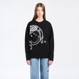  Áo Sweater Acmé de la vie - ACME DE LA VIE X Smiley® BIKER SMILEY FRONT ARTWORK KNIT BLACK 