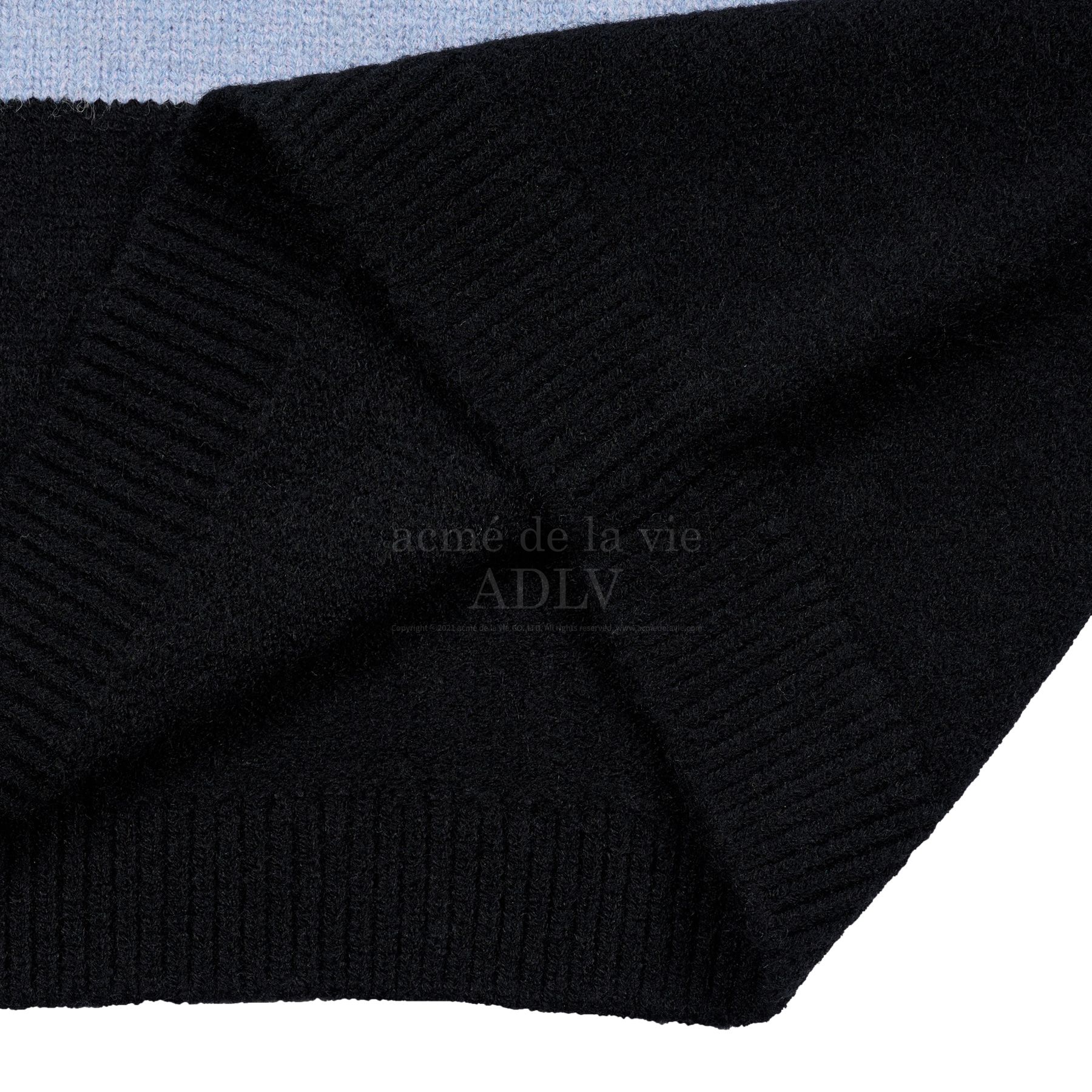  Áo Sweater Acmé de la vie - STRIPE POLO COLLAR KNIT BLACK 