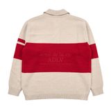  Áo Sweater Acmé de la vie - STRIPE POLO COLLAR KNIT IVORY 