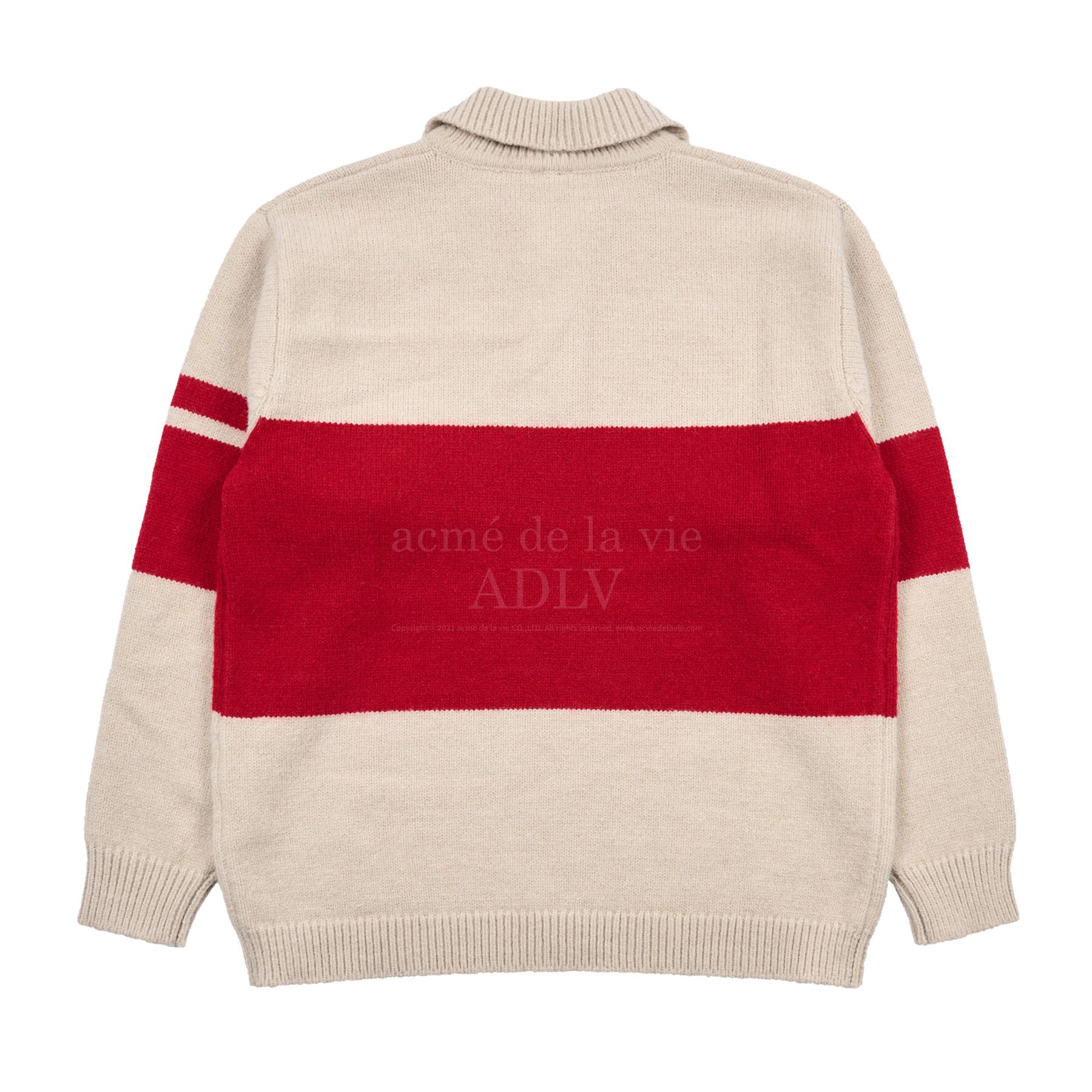 Áo Sweater Acmé de la vie - STRIPE POLO COLLAR KNIT IVORY – Dope Shop ...