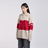  Áo Sweater Acmé de la vie - STRIPE POLO COLLAR KNIT IVORY 