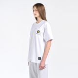  Áo thun - Acmé de la vie - BIKER SMILEY WAPPEN SHORT SLEEVE T-SHIRT WHITE 